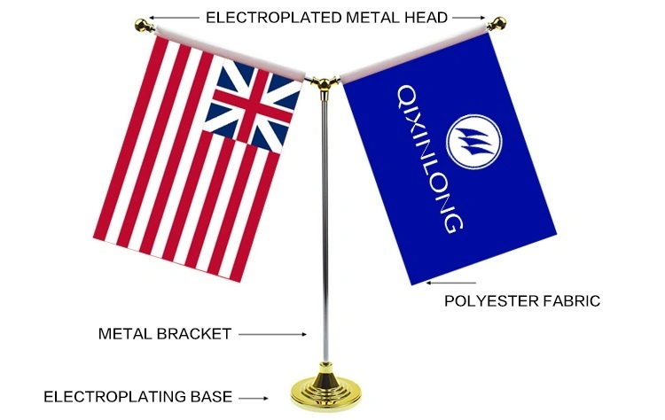 Wholesale Small Flag Different Countries Flag Metal Pole Office Table Desk Flag with Metal Stand Flag
